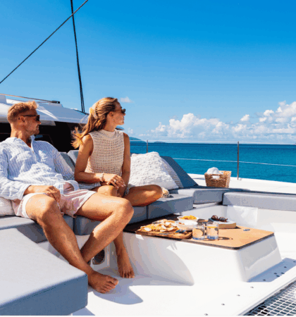 Proa del catamarán FP 51 Fountaine Pajot