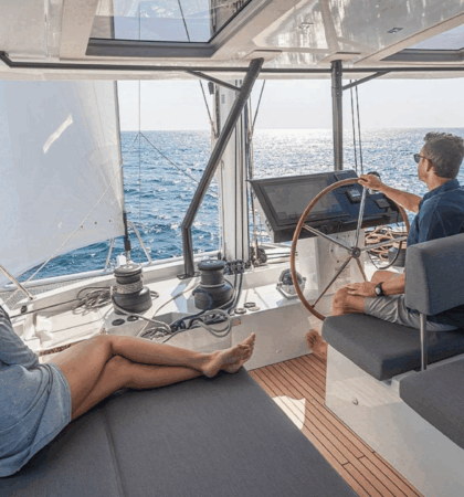 Fountaine Pajot Samana 59 en venta en navegación desde la cabina