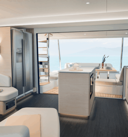 Distribución interior del nuevo FP55 de Fountaine Pajot