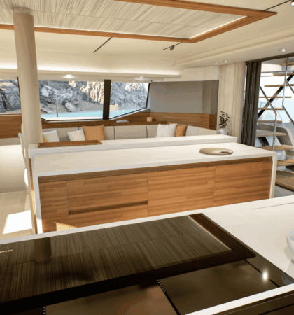 FPY70S_18 Cocina interior del Fountaine Pajot FPY70S totalmente equipada