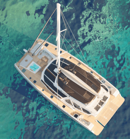 FPY70S_2 vista aérea del Catamarán Fountaine Pajot FPY70S nuevo en navegación