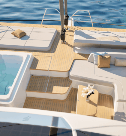 FPY70S_4 Flybridge del Fountaine Pajot FPY70S con amplias zonas de relax